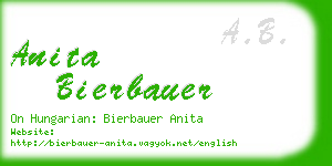 anita bierbauer business card